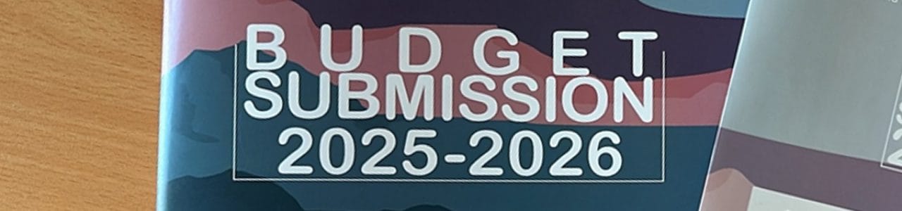 A close cropped photograph of the printed FCVic State Budget Submission 2025-26