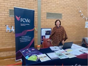 FCVic's Robyn Angus at our exhibitor table