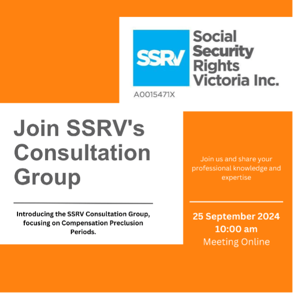 An invitation to SSRV's Consultation Group on 25 September 2024, 10:00am