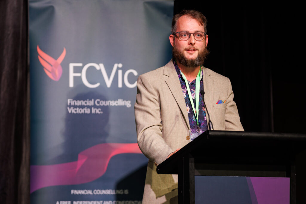 Zyl Hovenga-Wauchope speaks at the FCVic Community Disaster Relief Summit 2026