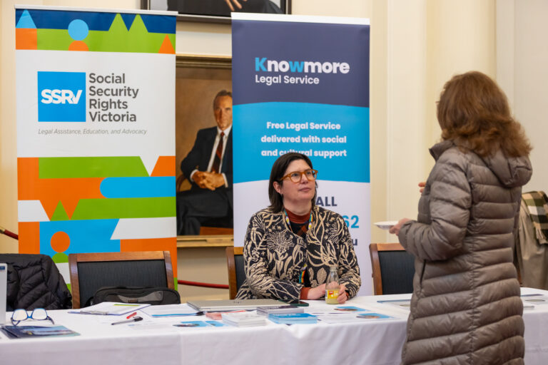 Visitors connect with the SSRV and Knowmore Legal Service teams.