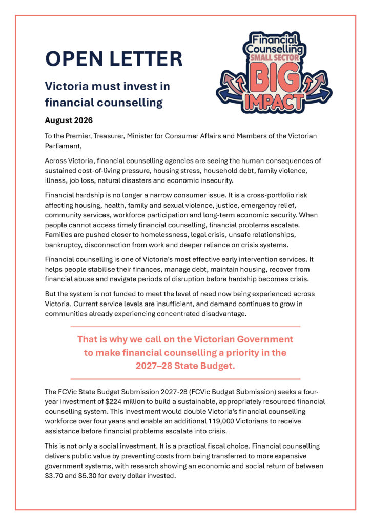 An image of page 1 of the Open Letter